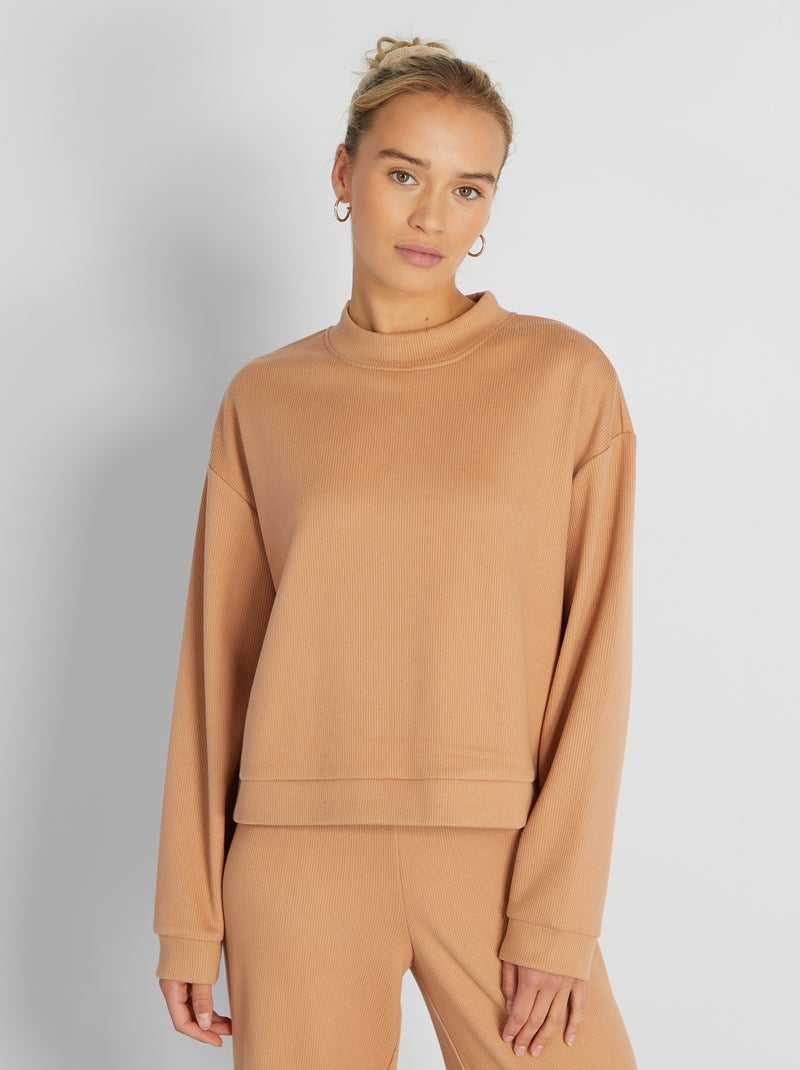 Sweatshirt nervurada CASTANHO - Kiabi