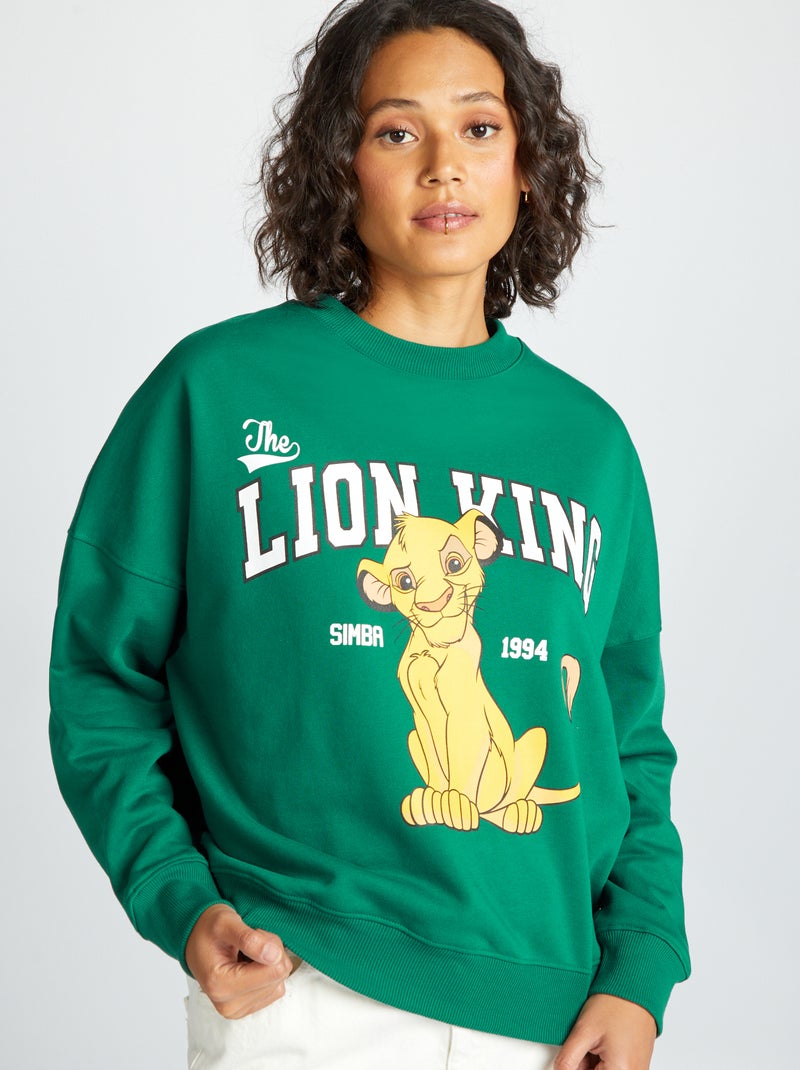 Sweatshirt 'O Rei Leão' em moletão VERDE - Kiabi