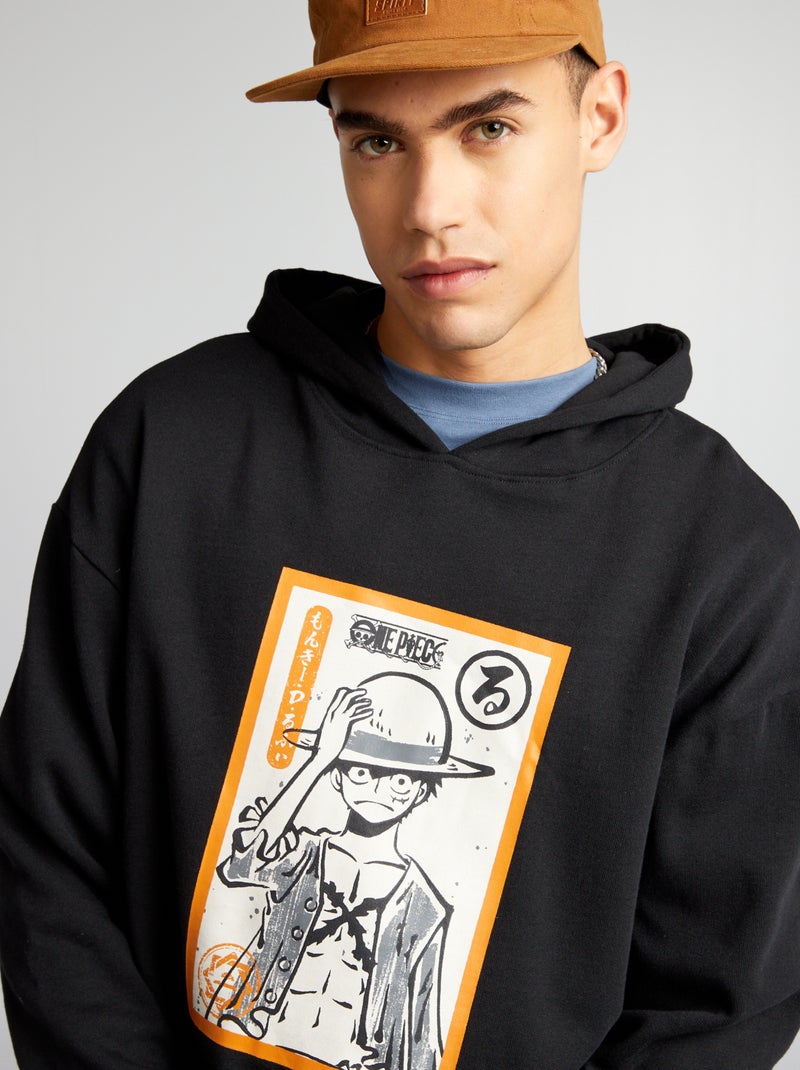 Sweatshirt 'One Piece' com capuz Preto - Kiabi