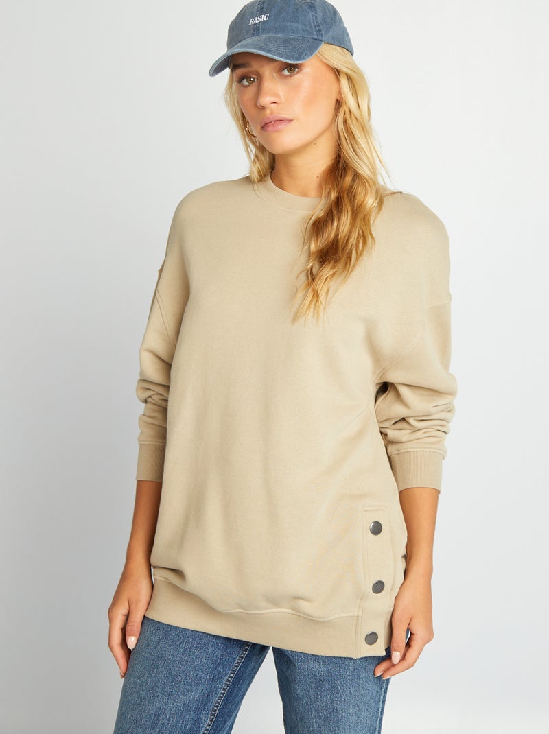Sweatshirt oversize bege - Kiabi