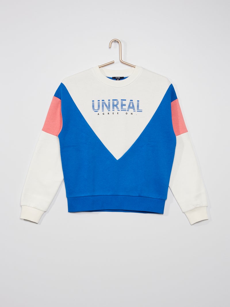 Sweatshirt oversize color-block AZUL - Kiabi