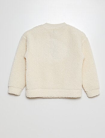 Sweatshirt oversize com efeito de pelo de ovelha