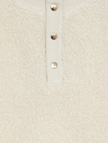 Sweatshirt oversize com efeito de pelo de ovelha