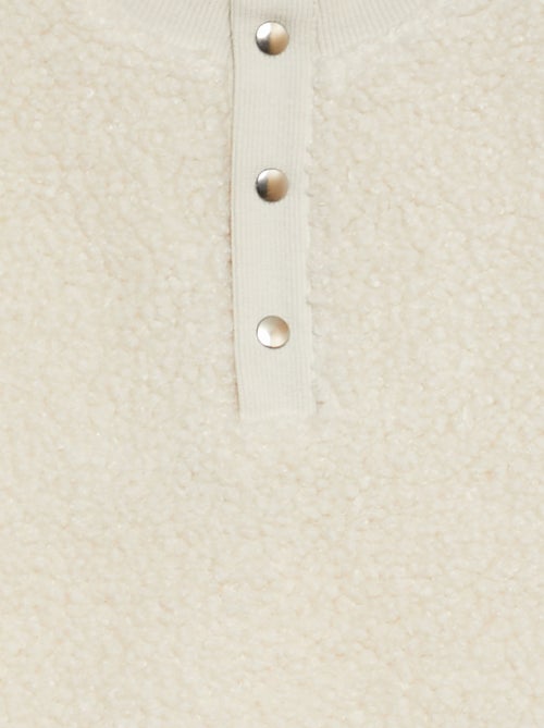 Sweatshirt oversize com efeito de pelo de ovelha - Kiabi