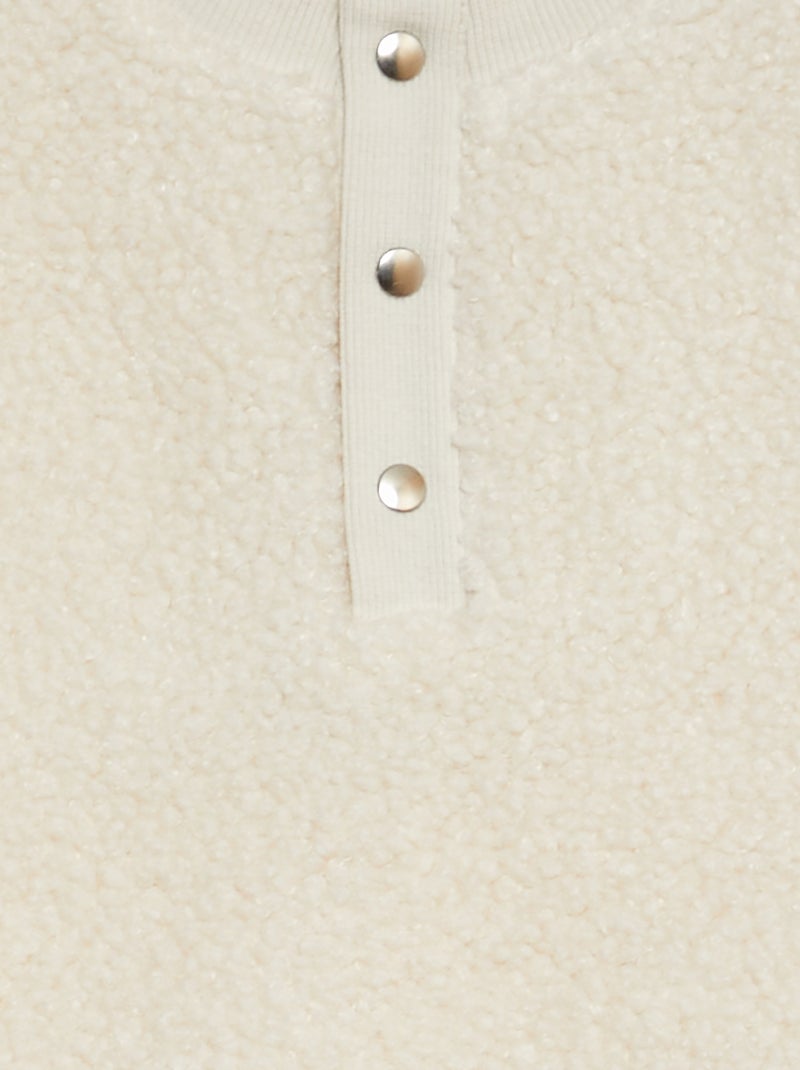 Sweatshirt oversize com efeito de pelo de ovelha BRANCO - Kiabi