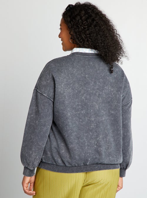 Sweatshirt oversize com efeito desbotado - Kiabi