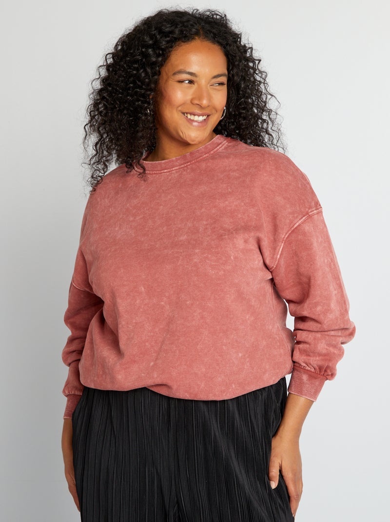Sweatshirt oversize com efeito desbotado VERMELHO - Kiabi
