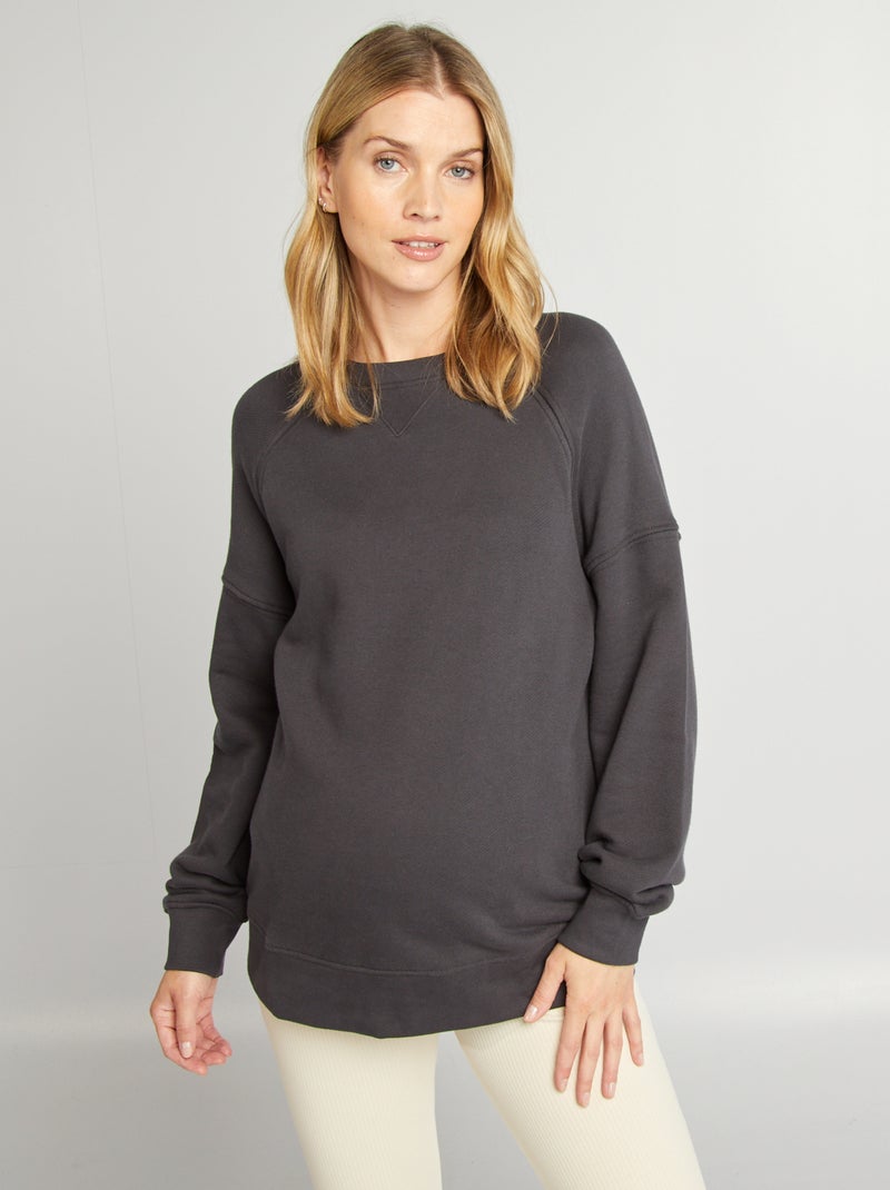 Sweatshirt oversize de amamentação PRETO - Kiabi
