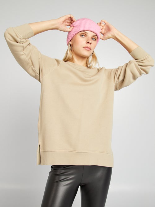Sweatshirt oversize de gola redonda - Kiabi
