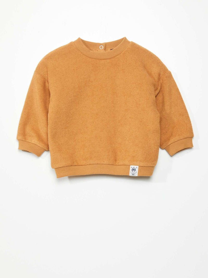 Sweatshirt oversize em felpa - Unissexo CASTANHO - Kiabi