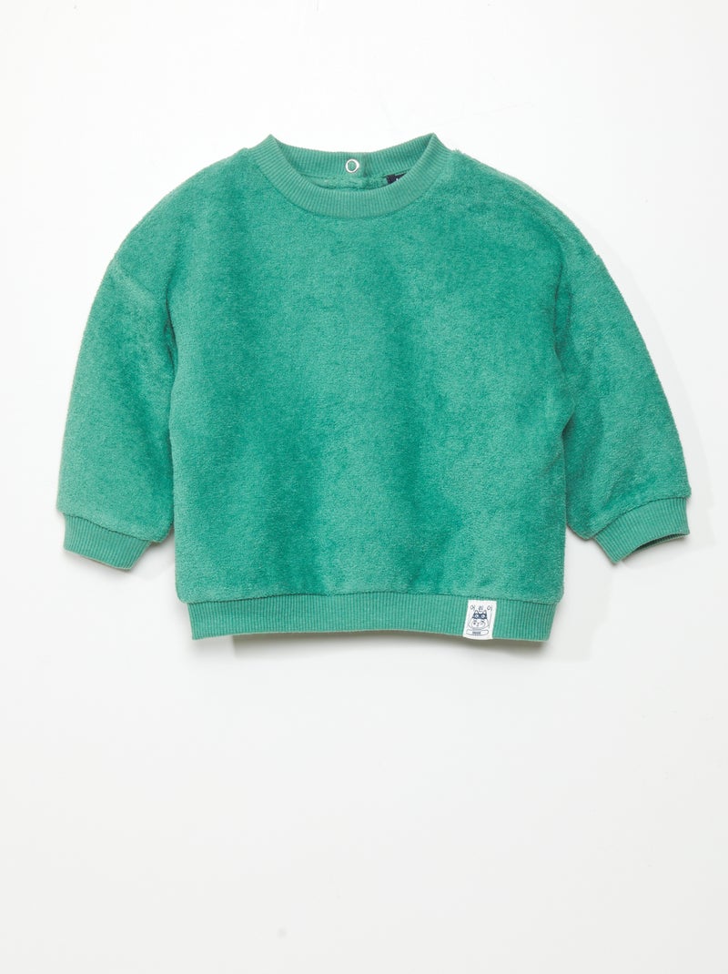 Sweatshirt oversize em felpa - Unissexo VERDE - Kiabi