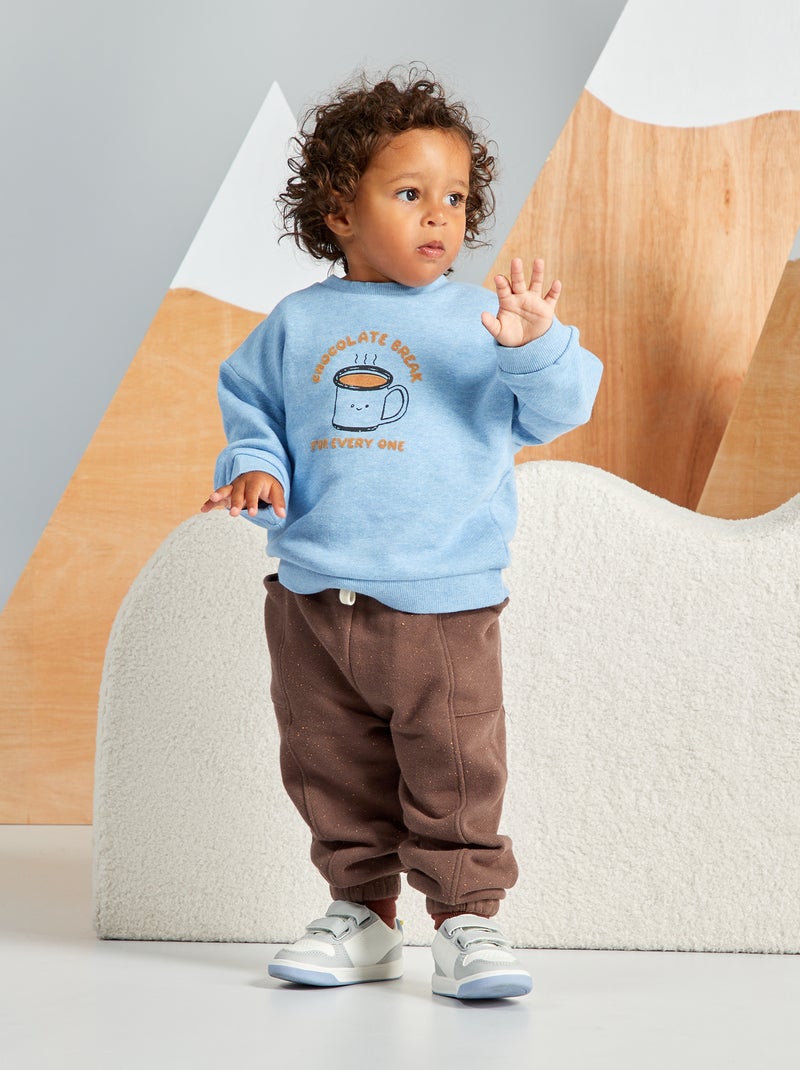 Sweatshirt oversize em moletão leve AZUL - Kiabi