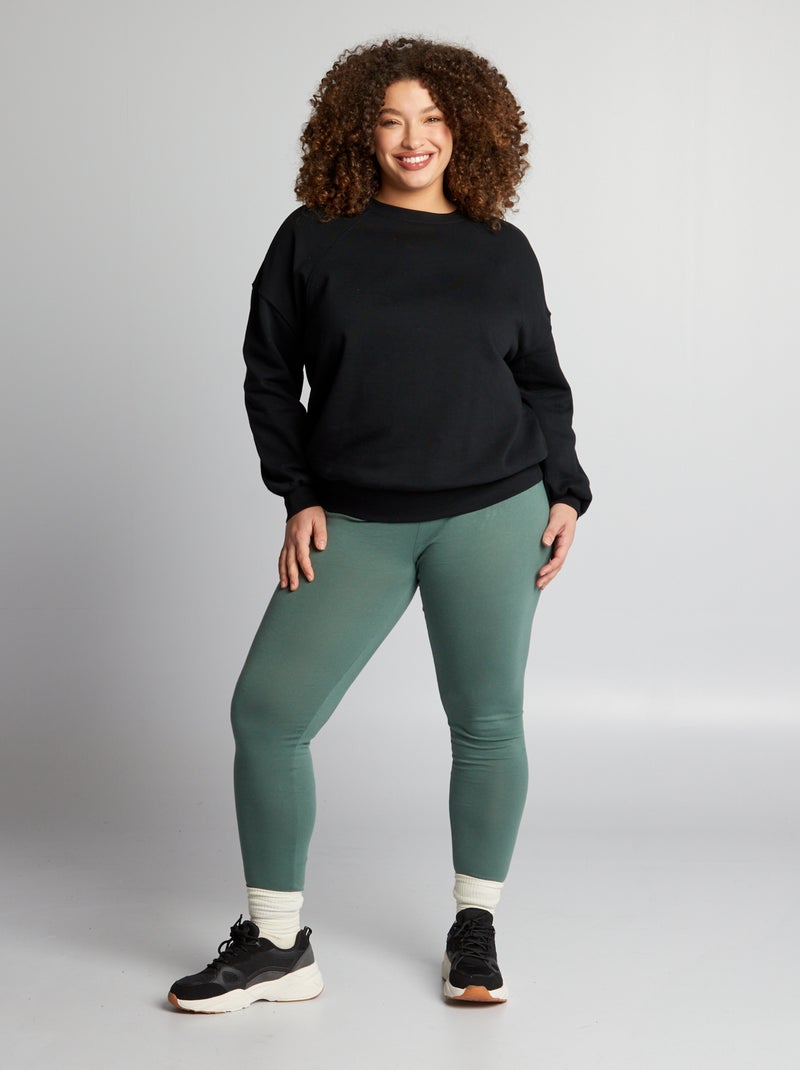 Sweatshirt oversize em moletão Preto - Kiabi