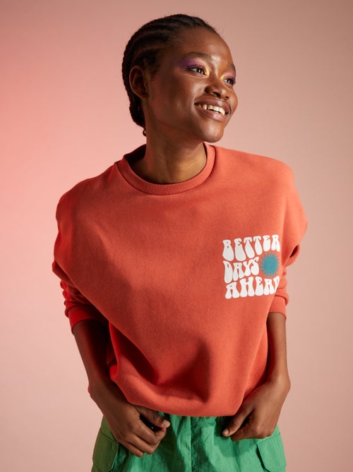Sweatshirt oversize em moletão - Kiabi