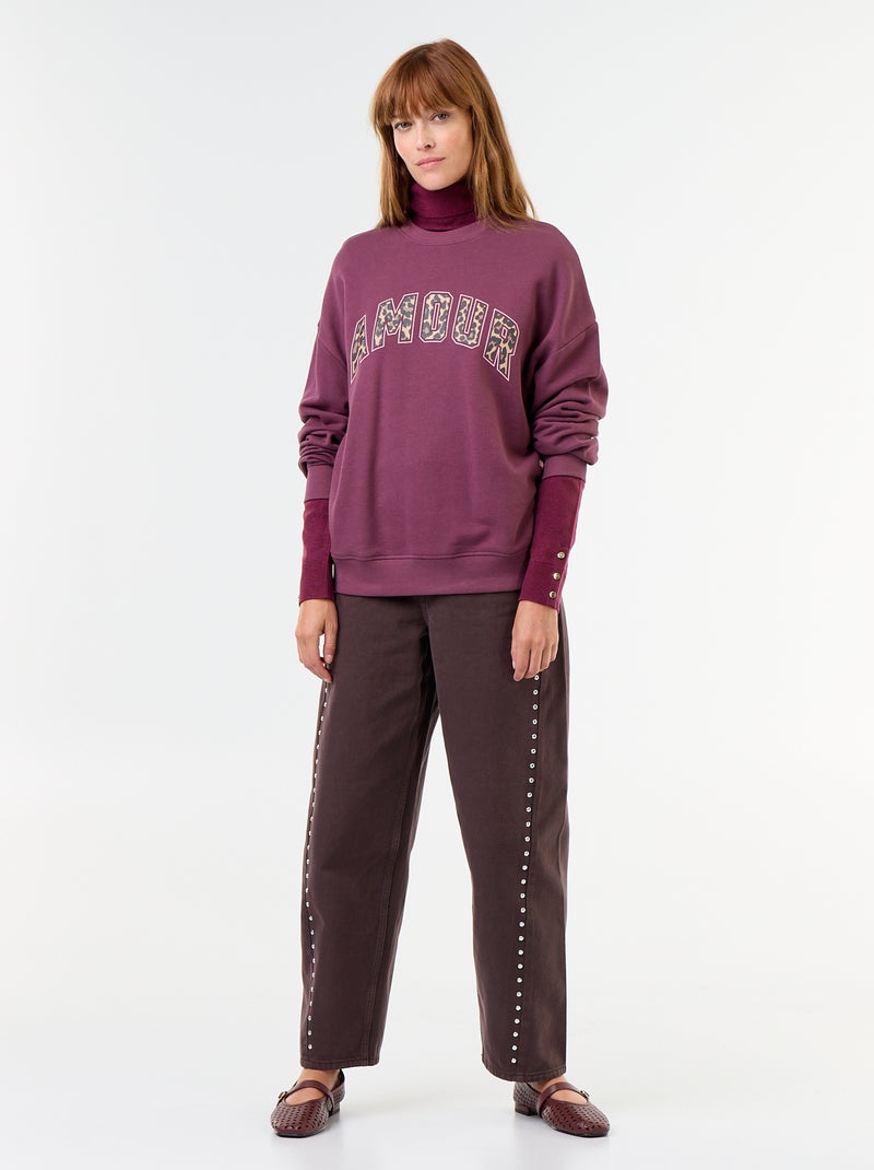 Sweatshirt oversize estampada Rosa - Kiabi