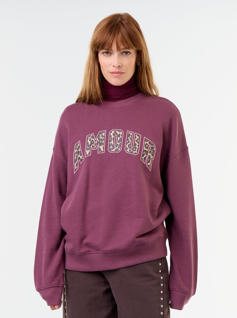 Sweatshirt oversize estampada Rosa - Kiabi