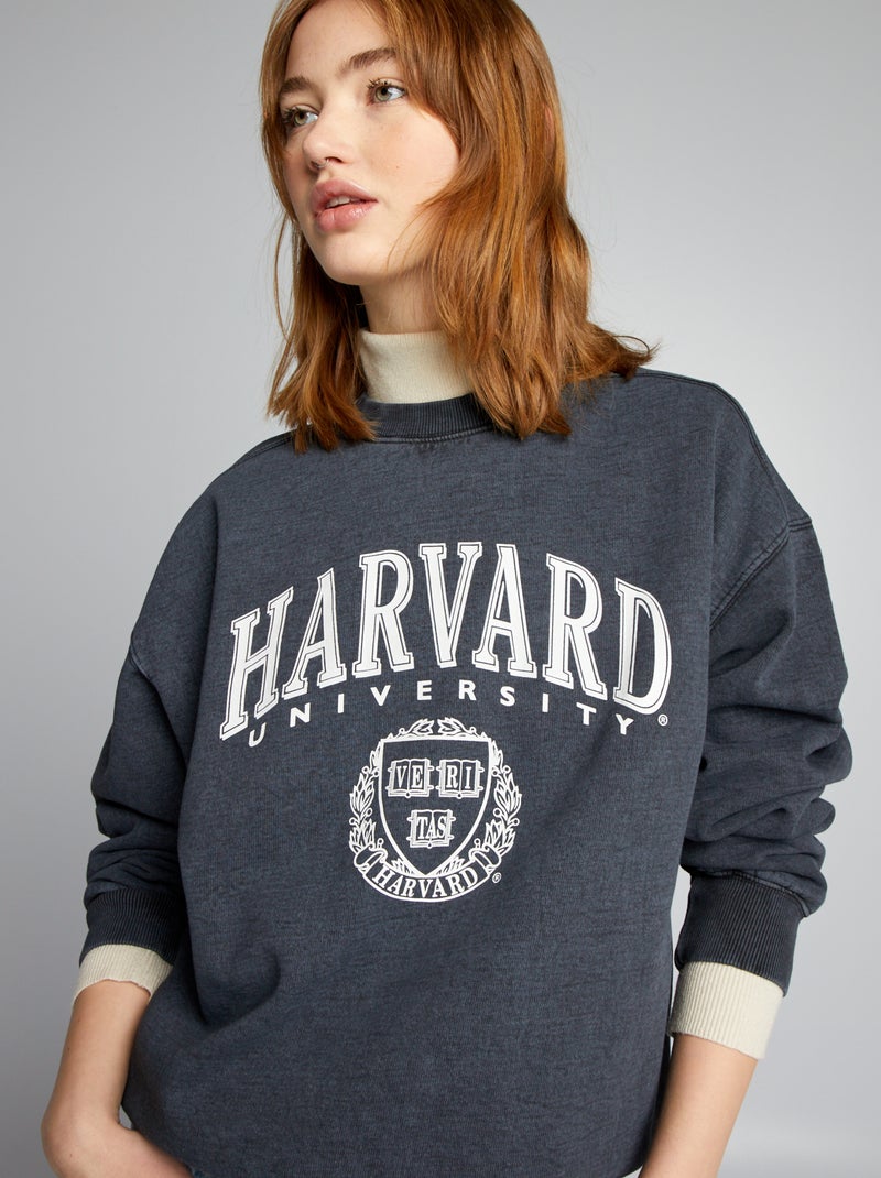 Sweatshirt oversize 'Harvard' de gola redonda CINZA - Kiabi