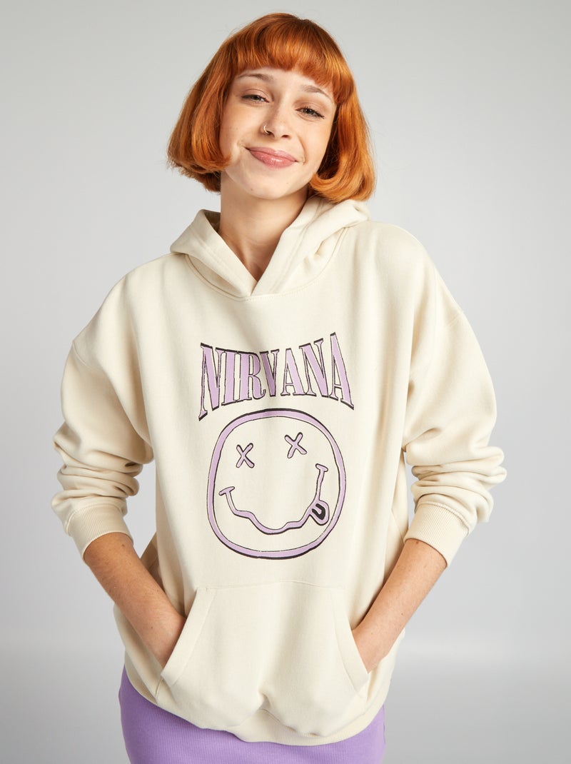 Sweatshirt oversize 'Nirvana' BRANCO - Kiabi