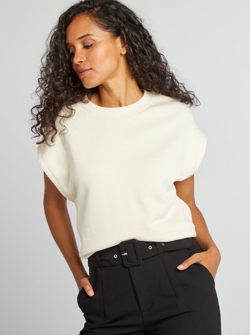 Sweatshirt oversize sem mangas BRANCO - Kiabi