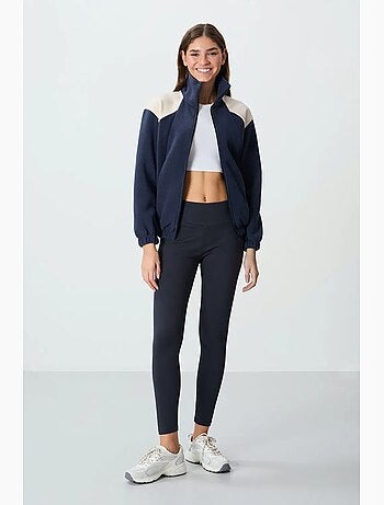 Sweatshirt oversized color block com gola com fecho tommy