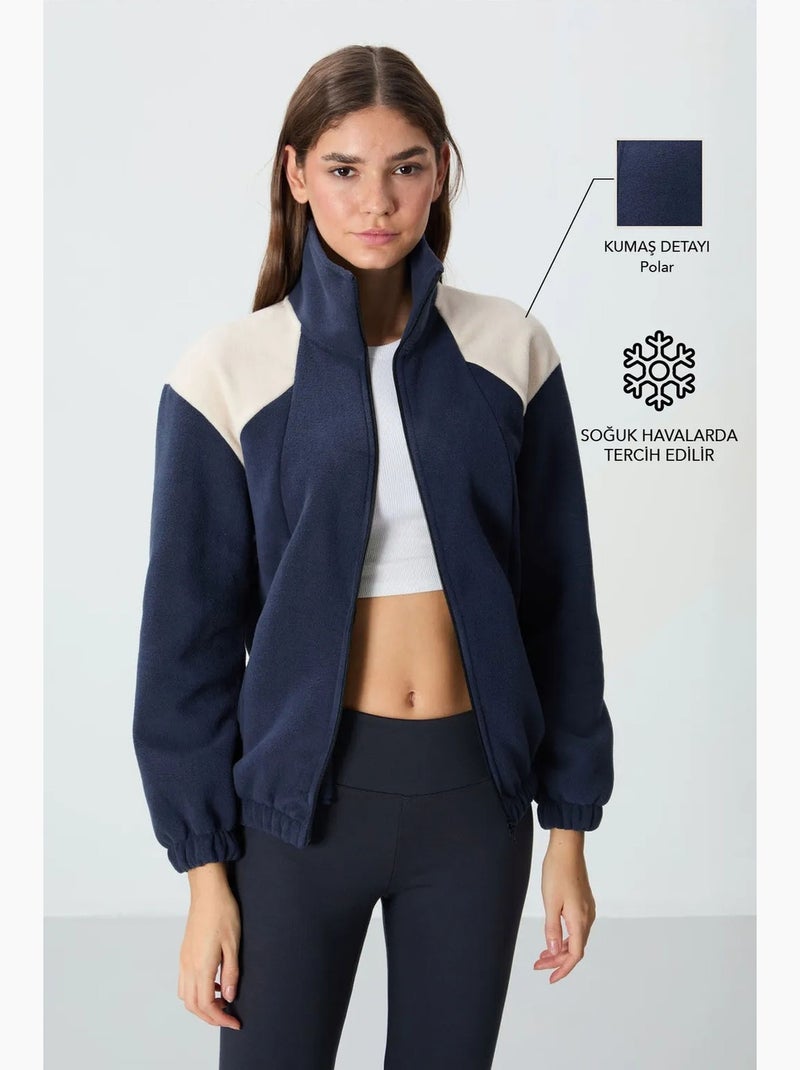 Sweatshirt oversized color block com gola com fecho tommy Azul-marinho - Kiabi