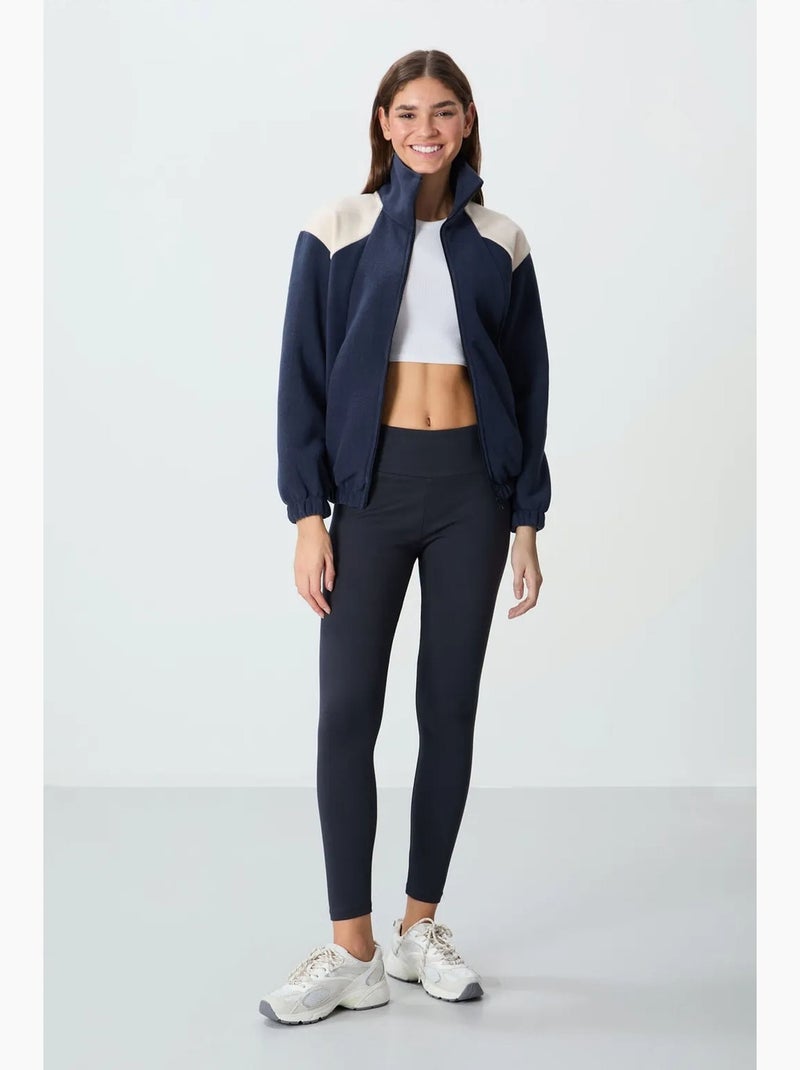 Sweatshirt oversized color block com gola com fecho tommy Azul-marinho - Kiabi