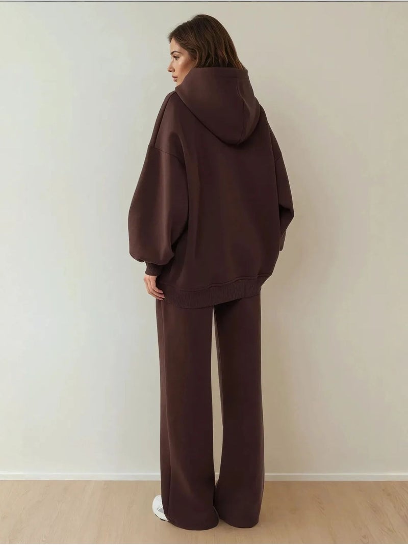 Sweatshirt oversized com capuz de corte largo com bolso canguru hiccup Castanho - Kiabi