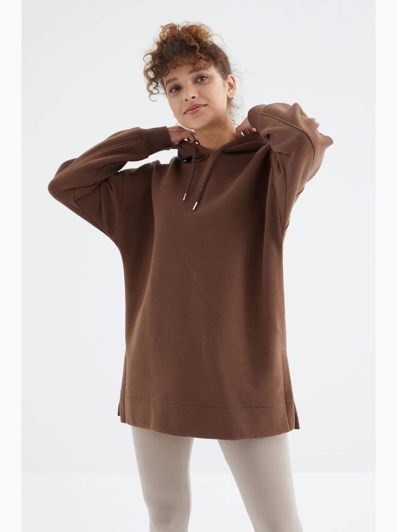 Sweatshirt oversized com capuz e bolso tommy Castanho - Kiabi
