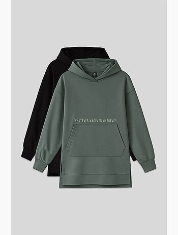 Sweatshirt oversized com capuz, estampado e bolso tommy