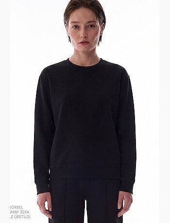 Sweatshirt oversized com gola redonda em modal penti