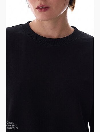 Sweatshirt oversized com gola redonda em modal penti