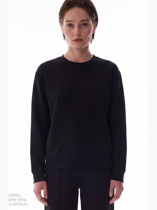 Sweatshirt oversized com gola redonda em modal penti - Kiabi