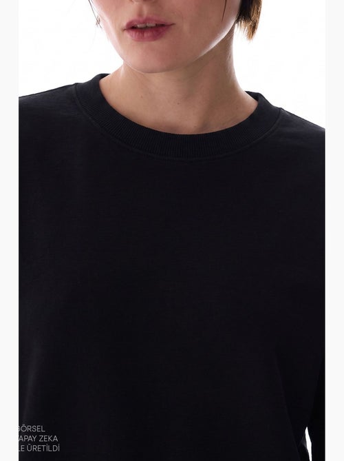 Sweatshirt oversized com gola redonda em modal penti - Kiabi