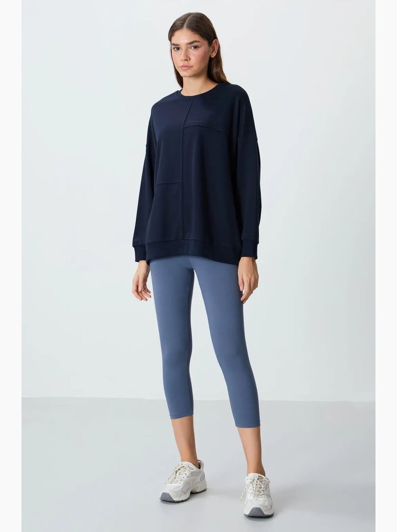 Sweatshirt oversized com gola redonda tommy Azul-marinho - Kiabi