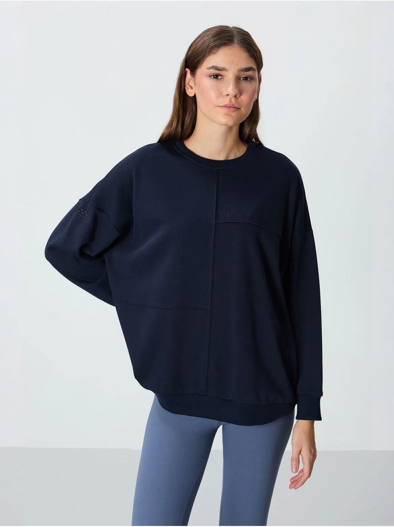 Sweatshirt oversized com gola redonda tommy Azul-marinho - Kiabi