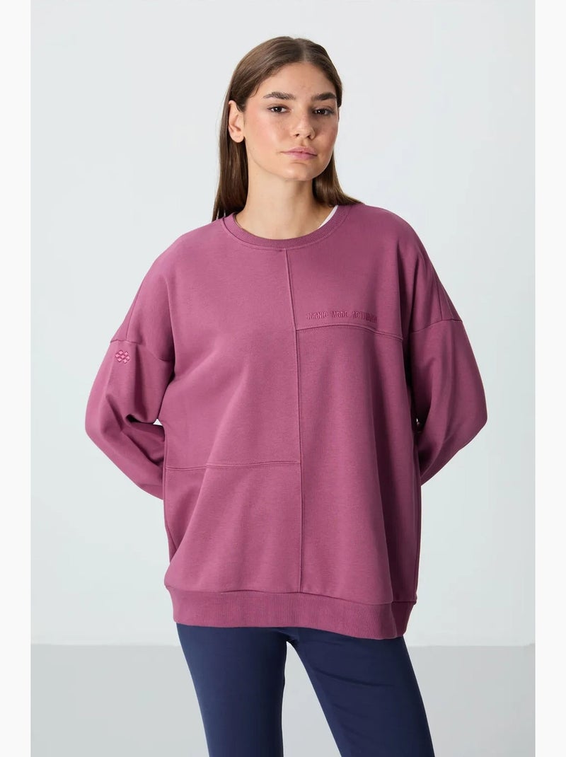 Sweatshirt oversized com gola redonda tommy Malva - Kiabi