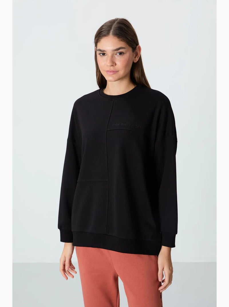 Sweatshirt oversized com gola redonda tommy Preto - Kiabi