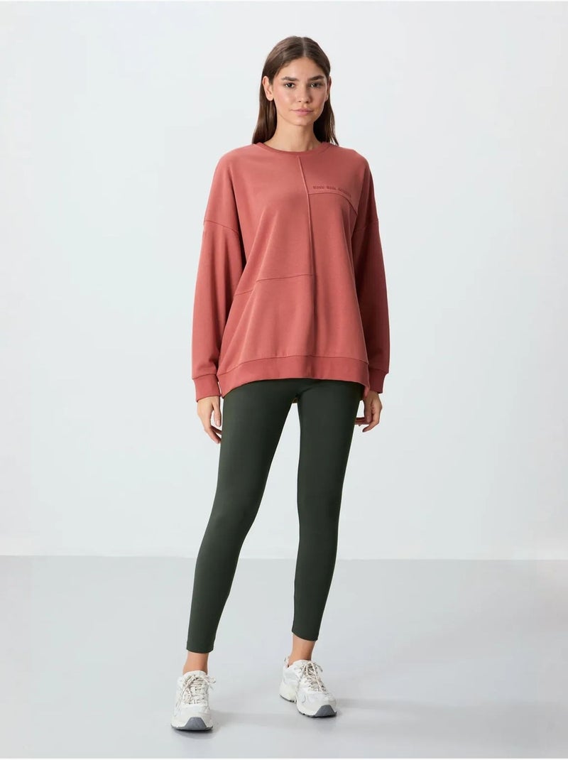 Sweatshirt oversized com gola redonda tommy Terracota - Kiabi