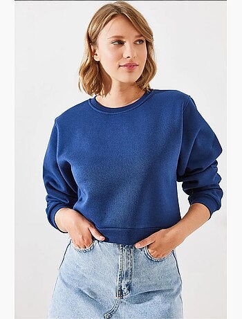 Sweatshirt oversized em malha com decote redondo lucci