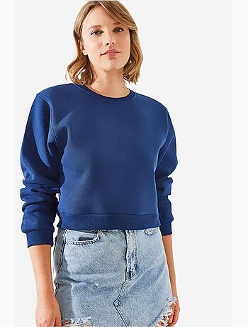 Sweatshirt oversized em malha com decote redondo lucci