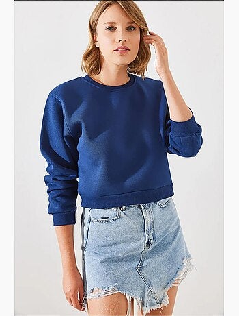 Sweatshirt oversized em malha com decote redondo lucci