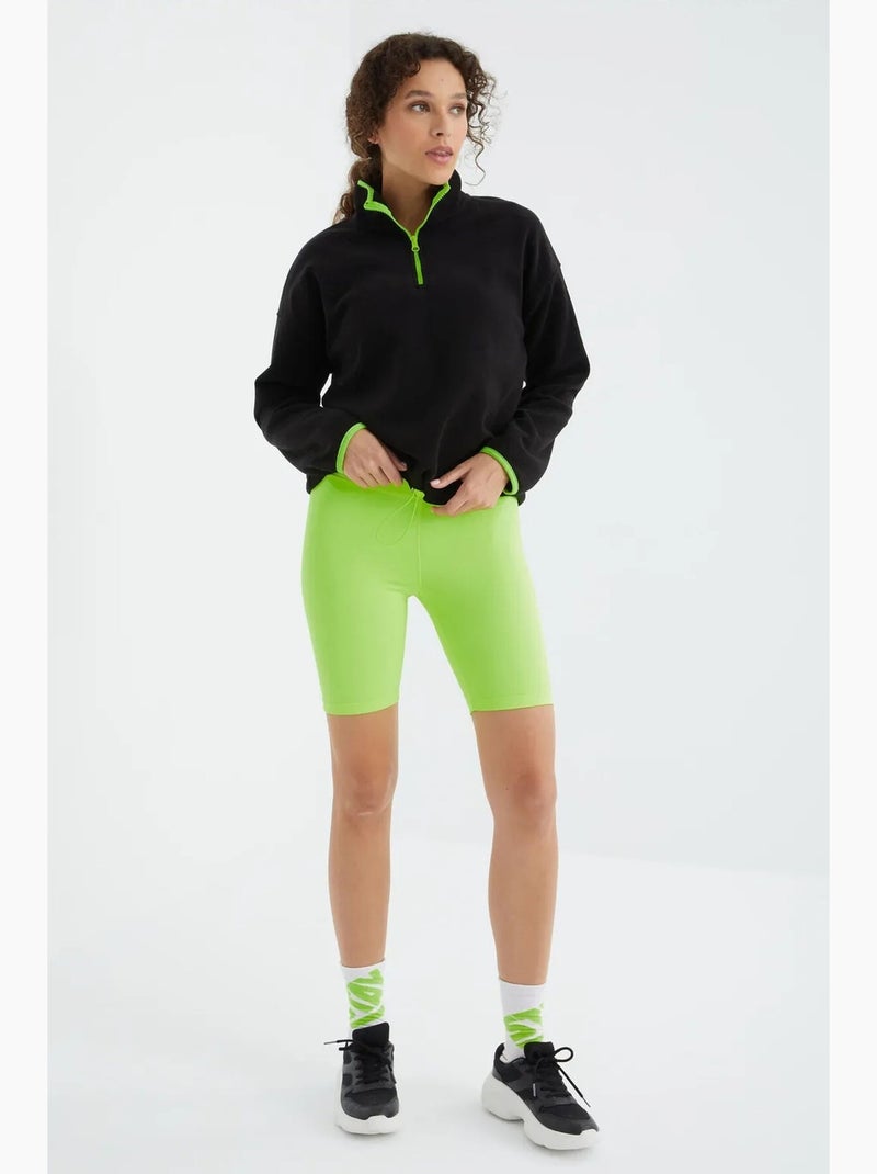 Sweatshirt oversized em pelúcia com meia abertura de fecho tommy Preto - Kiabi