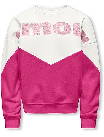 Sweatshirt Mauve e Branco para Menina Kids ONLY Kogruna