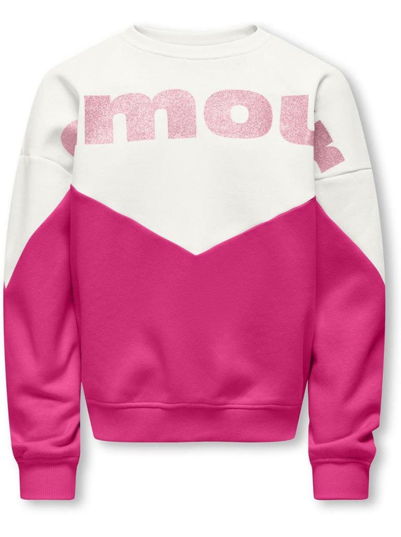 Sweatshirt para Menina ONLY Kogruna Rosa/Branco Rosa - Kiabi