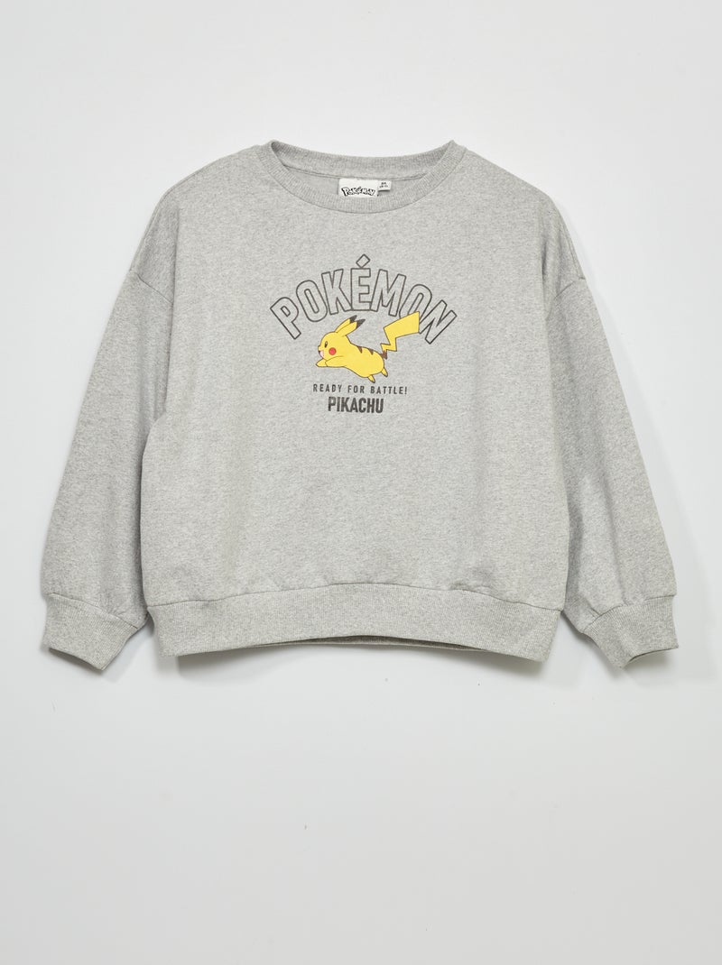 Sweatshirt 'Pikachu' em moletão CINZA - Kiabi