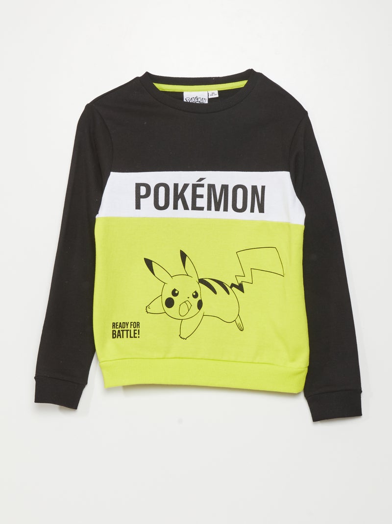 Sweatshirt 'Pikachu' Preto/ Amarelo - Kiabi