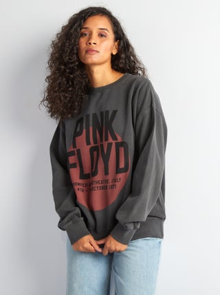 Sweatshirt 'Pink Floyd' em moletão