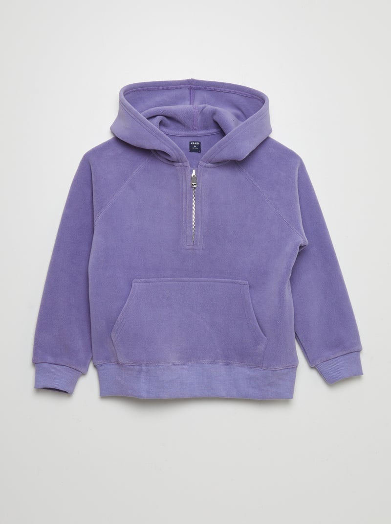 Sweatshirt polar com capuz AZUL - Kiabi