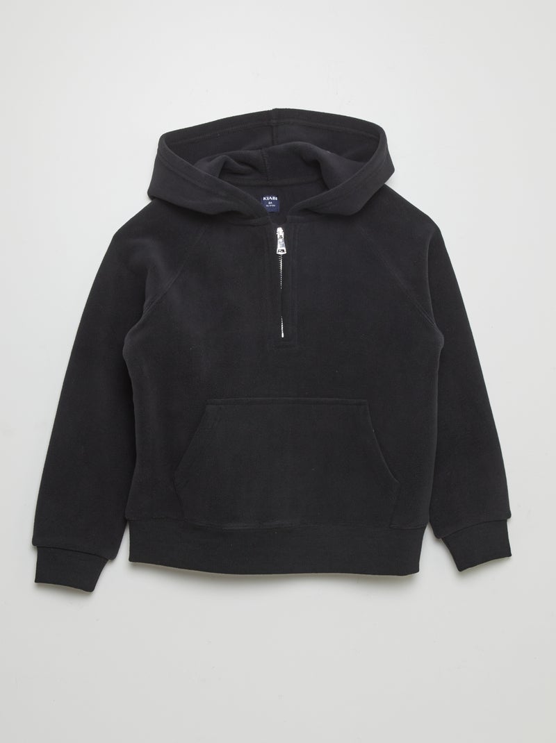 Sweatshirt polar com capuz PRETO - Kiabi