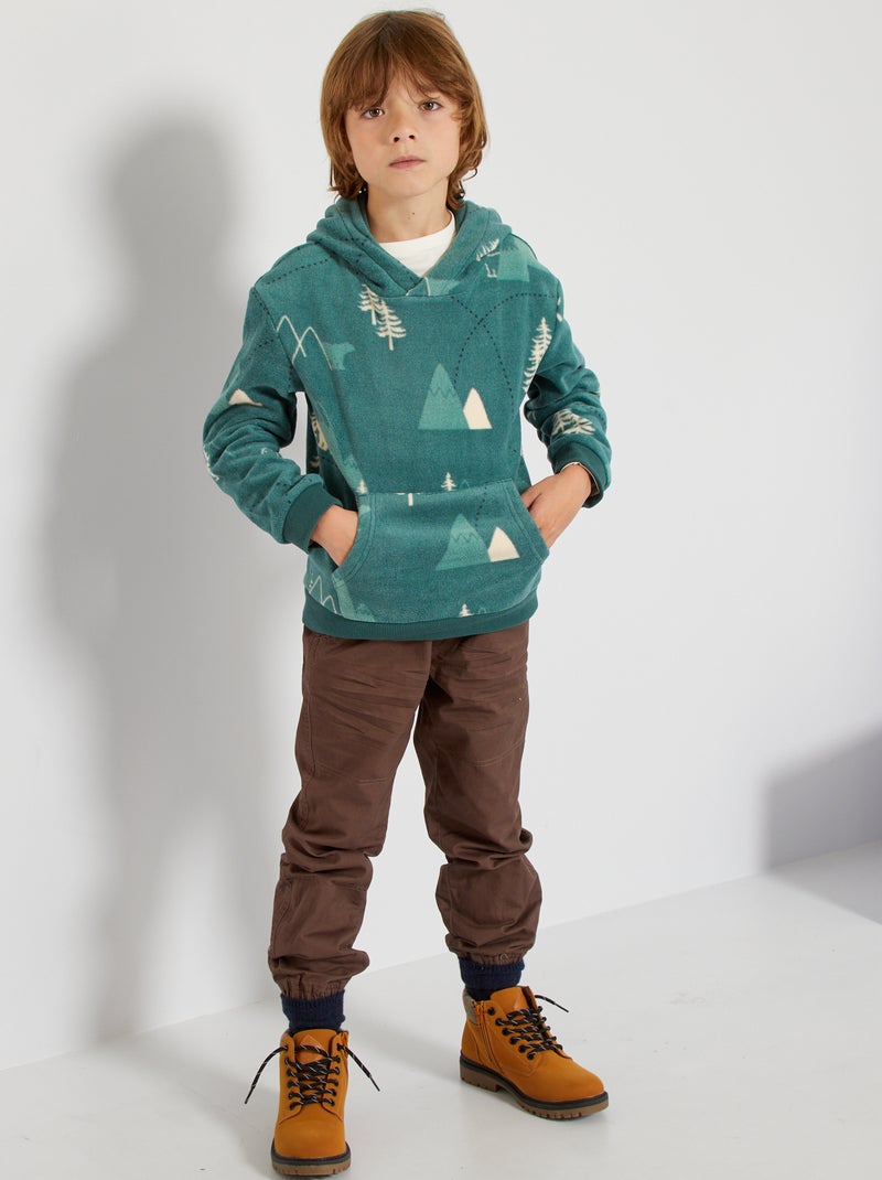 Sweatshirt polar com capuz VERDE - Kiabi